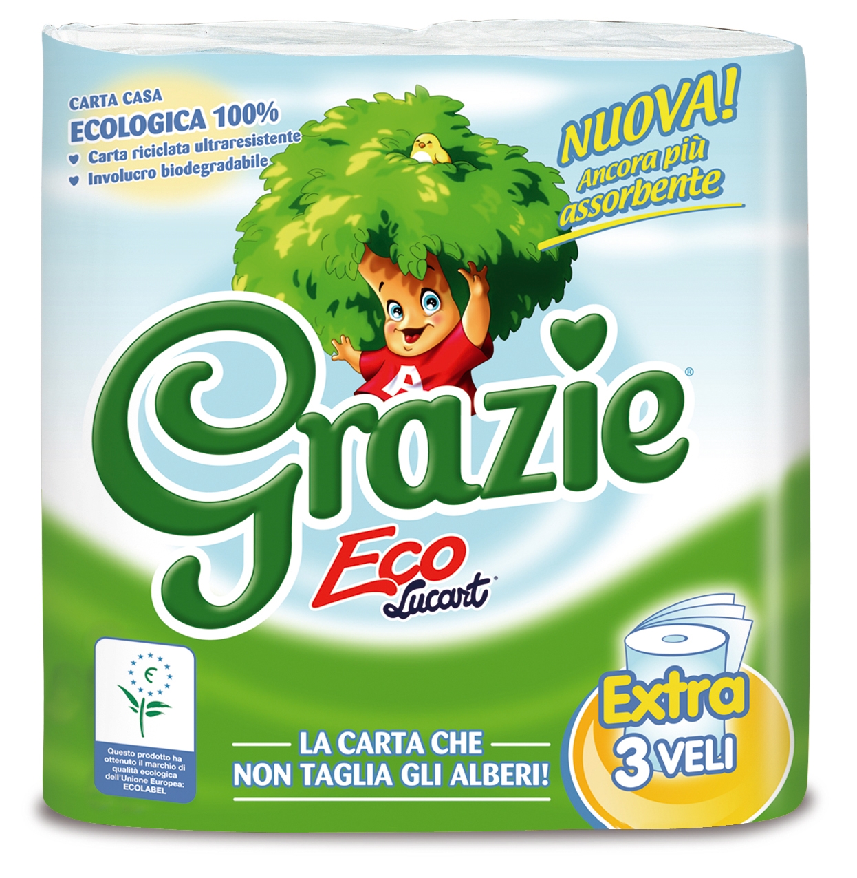 20 Tovaglioli Eco Line In Carta Riciclata 100% - Motivi Frutta Da Giardino - 33x33 Cm - Decorazione Tavolo Primaverile Ed Ecologica - 2